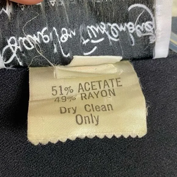 Vintage Diane Von Furstenberg Black Collared Midi Dress - Picture 5 of 6